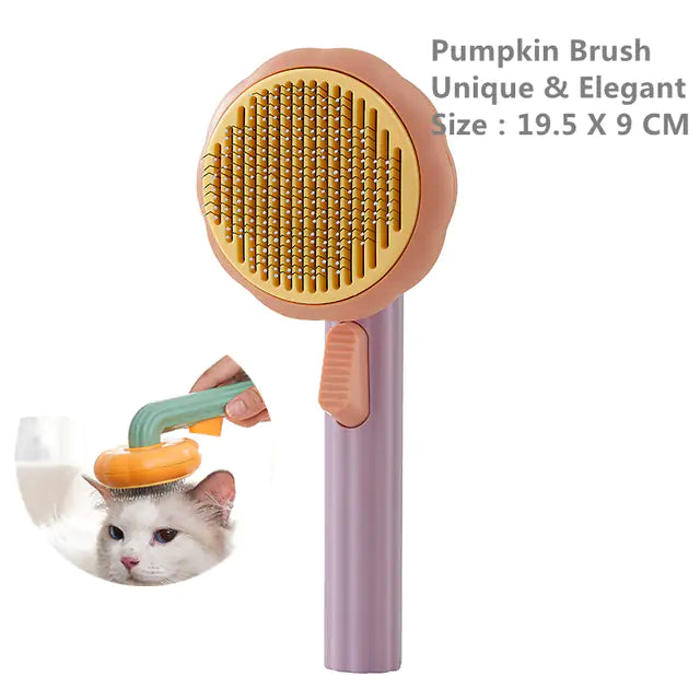 Perry Pumpkin Self cleaning Pet Brush