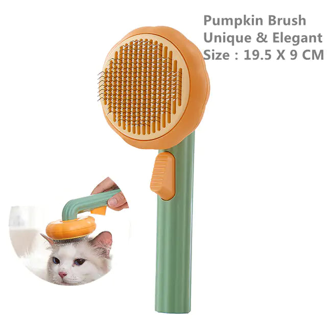 Perry Pumpkin Self cleaning Pet Brush