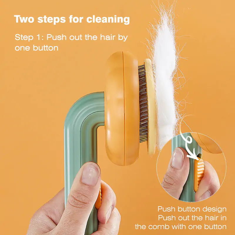 Perry Pumpkin Self cleaning Pet Brush