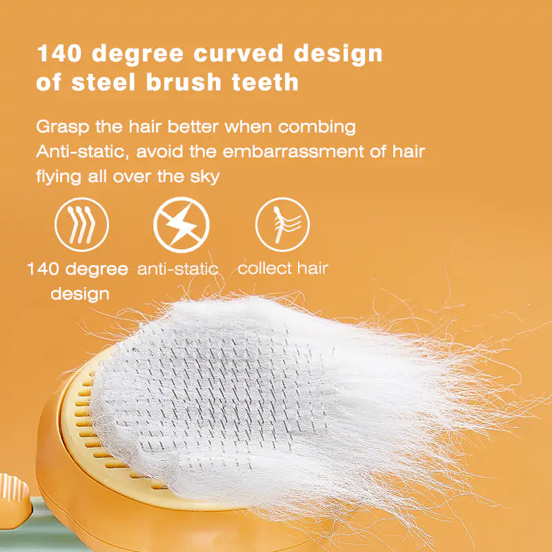 Perry Pumpkin Self cleaning Pet Brush